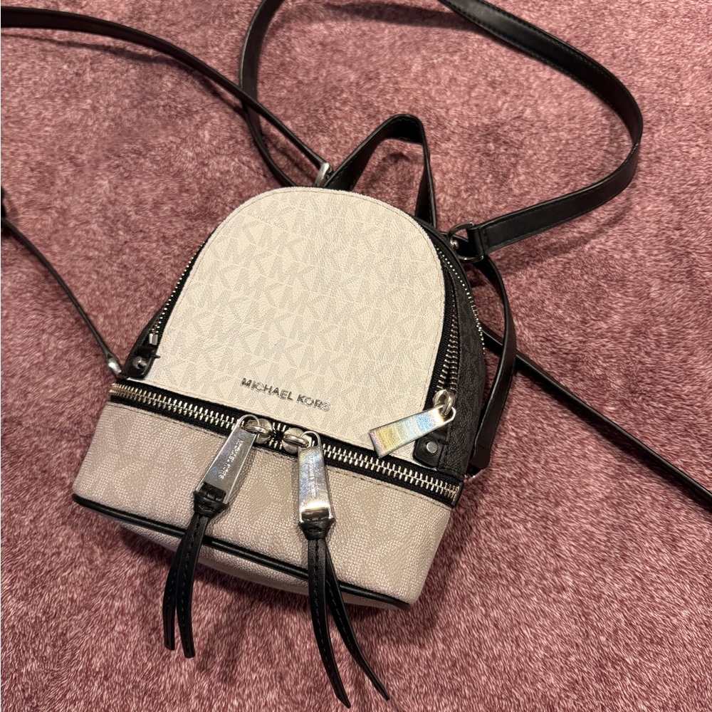 Michael Kors Beige and Black Backpack